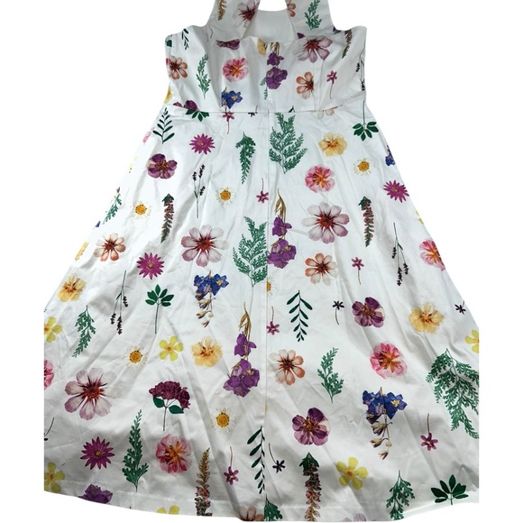 Talbots Petite Sateen Fit & Flare Dress Floral Meadow Halter Sleeveless 12P - Picture 12 of 16